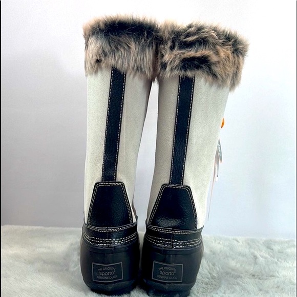 Sporto® Natasha; Waterproof Suede and Leather Duck Boot, Winter White - Picture 2 of 7